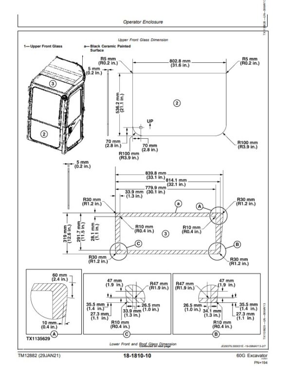 Screenshot jd60g repair text manual cab